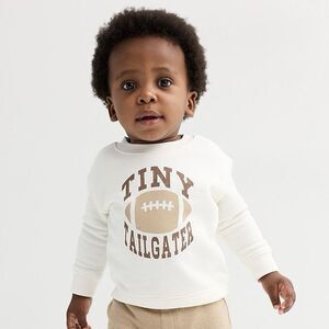 Jumping Beans Baby Tiny Tailgater Football Fleece Crewneck Sweatshirt 18M